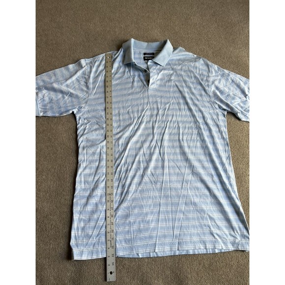 Bolle Golf Polo Shirt Short Sleeve Blue White Stripes Men's Size XL 100% Cotton‎ - Picture 5 of 5